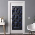 thumbnail image 2 of Blue Black Cubes Window Privacy Film, Modern Geometric Abstract Art Static Cling UV Sun Blocking Heat Control Window Tint Day and Night, Non-Adhesive One Way Windows Privacy Cover 35.4''x78.7'', 2 of 7