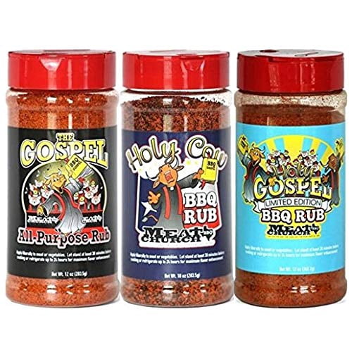 Meat Church Holy Rub & Seasoning Sampler (Variety Pack of 3 w/ one each