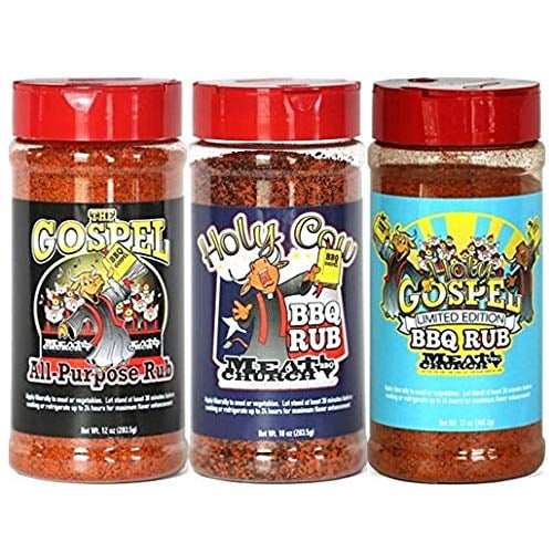 Meat Church Holy Rub & Seasoning Sampler (Variety Pack of 3 w/ one each
