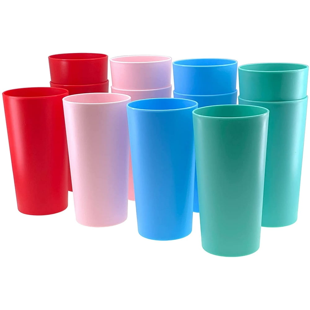 Unbreakable 26-ounce Cup Set of 12, Reusable Plastic Tumblers Are Resin Cups Safe To Drink From