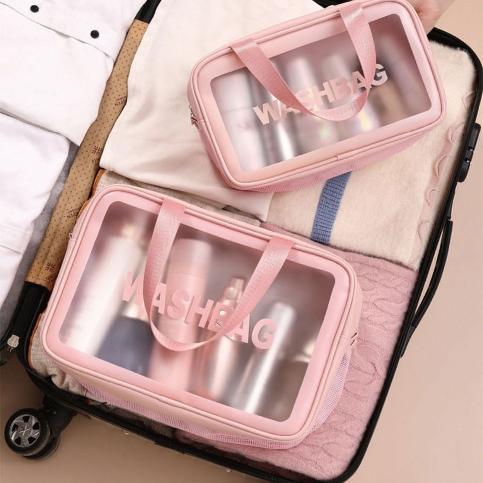 Amazon.com: HAOGUAGUA Clear Makeup Cosmetic Bag with Brush