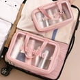 thumbnail image 6 of Clear Travel Makeup Bag for Women PVC Waterproof Large Zipper Bag with Dividers for Stadium Cosmetic Toiletry Organizer Tote Bag Pink, 6 of 6