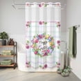 thumbnail image 5 of No Hook Shower Curtain with Built-in Rings - Happy Easter Washable Waterproof Fabric Bathroom Curtains for Hotel,Rentals, Stall 54 X 78 Inch , Spring Tulips Eggs Daisy Floral Color Plaid, 5 of 8