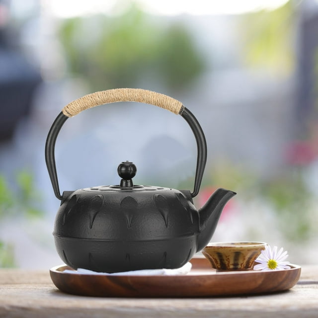 Gupbes Cast Iron Teapot,0.8L Japanese Style Silver Tortoise Shell Uncoated Durable Tea Kettle With Stainless Steel Infuser For Loose Leaf Tea,Teabags,for Ornament,gift,collection (Anti Rust)