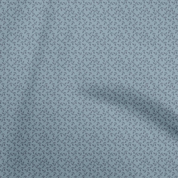 oneOone Polyester Spandex Dusty Blue Fabric Nautical Craft Projects Decor Fabric Printed By The Yard 56 Inch Wide
