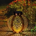 thumbnail image 1 of Lámpara solar LED para jardín, para exteriores, colgante, impermeable, luz colgante, iluminación decorativa hexagonal para jardín, patio, césped, pasillo, entrada de vehículos, color dorado, 1 of 5
