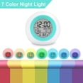 thumbnail image 2 of Kids Digital Alarm Clock, 7 Color Night Light, Snooze, Temperature Detect for Toddler, Children Boys and Girls, Students to Wake up at Bedroom, Bedside, Batteries Operated (Blue), 2 of 7