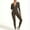 Coffee, variant on Women Long Sleeve Workout Jumpsuit Zip up Romper Bottom Pants Bodysuit Bodycon Casual One Piece Black