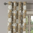 thumbnail image 2 of Ambesonne Floral Grommet Curtain, Ornament Flower Colorful, 50" x 72", Sepia Amber Grey, 2 of 6