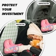 thumbnail image 3 of Green Checkboard Mats Back Seat Protectors, Car Seat Protector Vehicle Organizers Waterproof Cover Back Seat Cover for Kids with 3 Storage Pockets 2 Pack, 3 of 5
