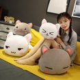 thumbnail image 2 of 28/40/65cm Cute Lying Cat Plush Toys Stuffed Soft Animal Dolls Lovely Cat Pillow Toys for Children Girls Birthday Giftswhite close eyes40cm Deng Xun unisex, 2 of 2