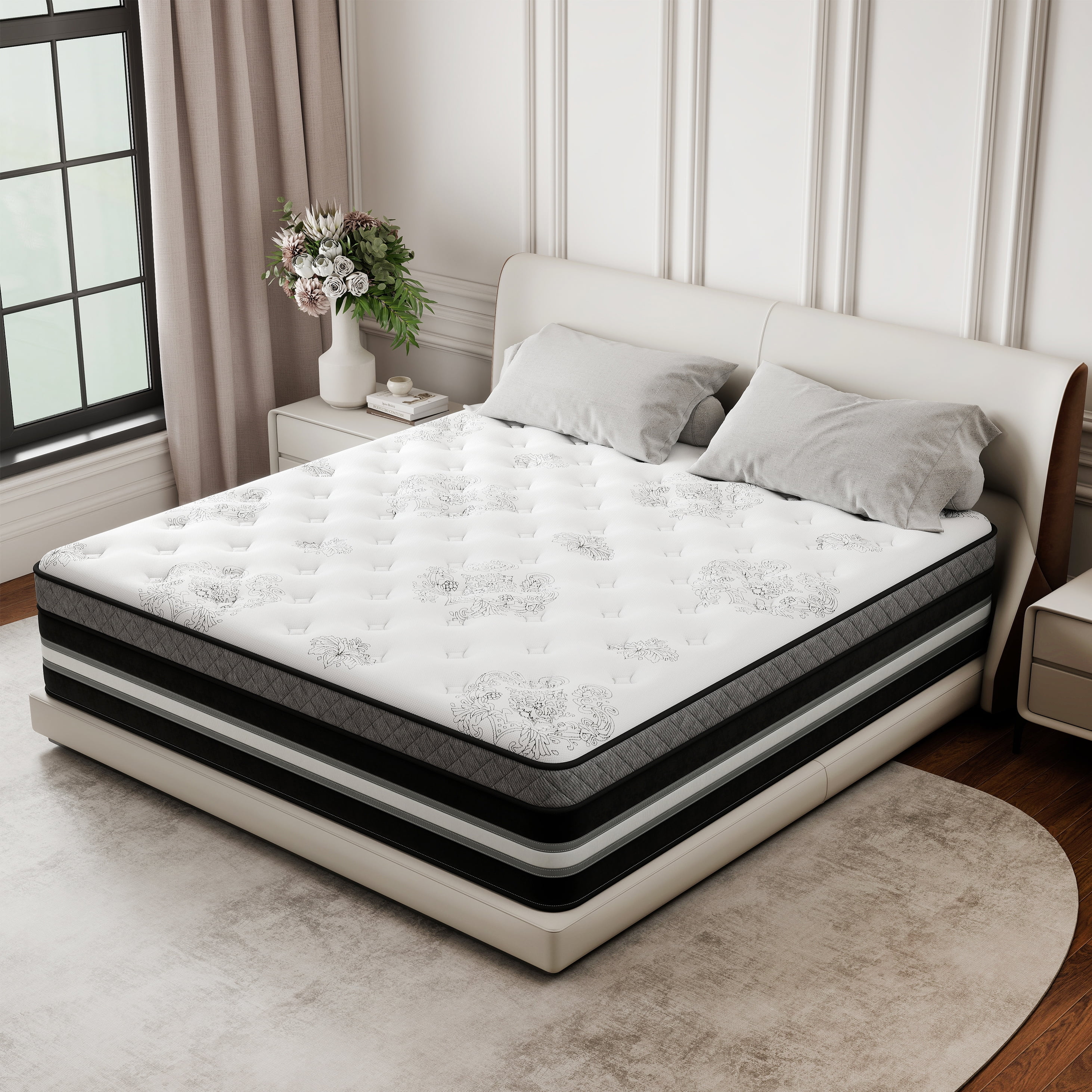 lemontalking 12 Inch Twin Mattress Gel Memory Foam Spring Hybrid Mattress In A Box