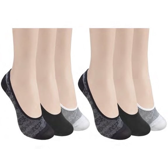 Clarks Women's Multicolor Invisible No-Show Socks, 6 Pack