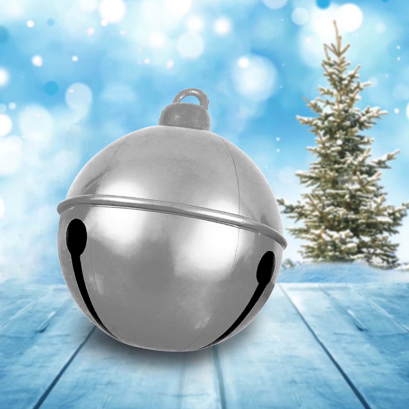 Hvmvliv Inflatable Christmas Decorations 23.6in Christmas Inflatable Decoration Large Bell Outdoor Christmas Inflatable Decorated Ball PVC Inflatable Christmas Bell Yard Christmas Decorations