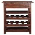 thumbnail image 4 of Pemberly Row Cottage Wood Wine Server with Drawer in Raftwood Brown, 4 of 5