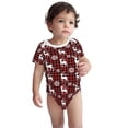 thumbnail image 2 of Yiaed Plaid Reindeer Snowflakes Print Infant Climbing Short Sleeve Onesie One-Piece Baby Bodysuit Clothes 0-12 Months -, 2 of 6