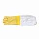 thumbnail image 3 of Guantes de apicultura a prueba de picaduras de apiario natural, cuero de vaca, algodón de poliéster amarillo y blanco ahuecado para transpirar y prevenir las picaduras de abejas, 3 of 5