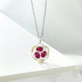thumbnail image 4 of Gem Stone King 925 Silver and 10K Yellow Gold Red Ruby and White Lab Grown Diamond Pendant Necklace for Women | 1.81 Cttw | Gemstone July Birthstone | Oval 6X4MM | With 18 inch Chain, 4 of 4