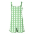 thumbnail image 4 of Plus Size Plaid Overalls for Women Strap Shorts Jumpsuit Trendy Summer Casual Suspender Bodysuit, 4 of 7