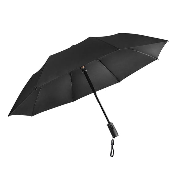 Folding Umbrella with Fan Travel Umbrella Strong Windproof Compact Umbrella Black