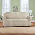 thumbnail image 2 of Collections Etc Embossed Tropical Design Stretch Furniture Cover Taupe Loveseat, 2 of 3