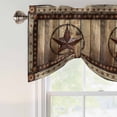 thumbnail image 5 of Texas Star Tie Up Window Valance Farmhouse Country Star Wood Grain Tie-up Valance for Kitchen Windows Adjustable Small Curtain Balloon Shades for Kitchen Bathroom Cafe 54x18inch, 5 of 9
