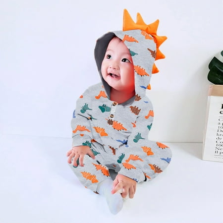 

Cathalem Birthday Girl Shirt Romper Sleeve Printed Baby Jumpsuit Long Dinosaur Girls Hooded Cartoon Girl Clothes Size 24 Months Childrenscostume Grey 9-12 Months