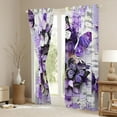 thumbnail image 3 of Homewish Dreamy Purple Butterfly Curtains Pack of 2 (42x84 Each), Romantic Valentine's Day Curtains Blackout, Vintage Oil Printing Bedroom Curtains, Window Curtains Home Decor, 3 of 5