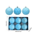 thumbnail image 3 of Kbndieu Blue Christmas Tree Balls Ornaments, 6PCS 3.15" Pre-Strung Hanging Ornament Decorations, Shatterproof Xmas Bulbs Plastic Hanging Balls for Xmas Tree Holiday Party Decor, 3 of 9