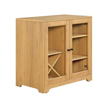 Better Homes & Gardens Aster Bar Cabinet with Solid Wood Frame, Natural Oak finish, by Dave & Jenny Marrs