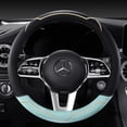 thumbnail image 3 of Car Steering Wheel Cover forRound-Shaped/D-Shaped, Anti-Slip, Breathable, Full Surround,Universal Fit for Most Cars,Leather Universal Steering Wheel Covers for Car 15 inch (Round-Shaped,Green), 3 of 5