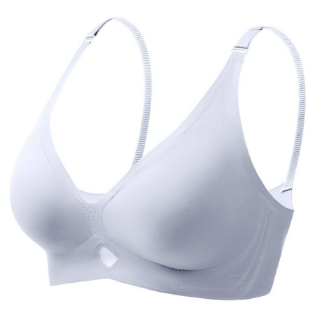 Zshosam Non Wired Bra Women s Padded Full Cup Bra without Underwire with Padding Seamless Bustier Bralette Breathable Soft(Light Blue L)