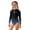 X309 Dark Blue, variant on Girls Swim Wear Gradient Long Sleeve Mandarin Collar Swimsuits Summer Smooth Girls Swimsuits Size 11-12 Years Red