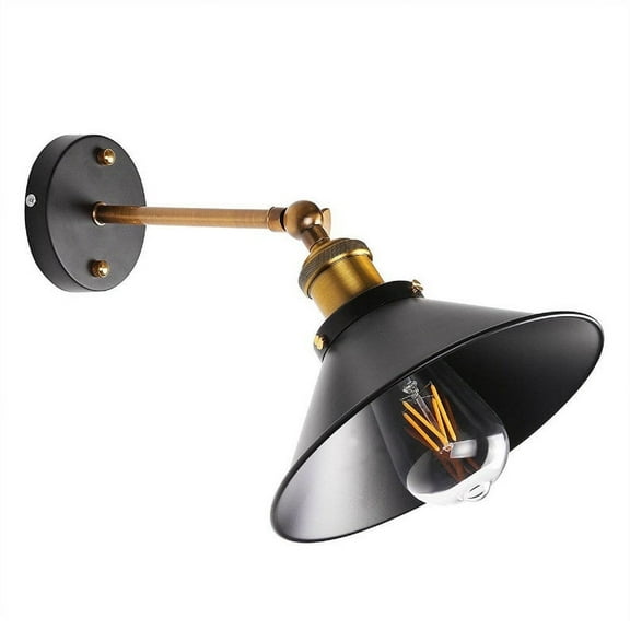 Industrial Wall Light - Wall Sconce - Loft Metal Black & Brass Rustic - Mid Century - Modern - Boom Light - Bathroom Vanity