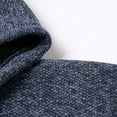 thumbnail image 6 of Donemore Men's Fleece-Lined Thickened Striped Elastic Knit Sweater Hooded Cardigan Jacket with Pockets & Drawstrings, 6 of 7