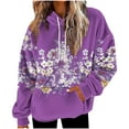 thumbnail image 1 of Women’s Colorful Oversized Hoodie Long Sleeve Gradient Color Block Sweatshirt with Drawstring and Pockets Fall Winter Loose Casual Hooded Top for Everyday Comfort and Style, 1 of 5