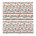 thumbnail image 2 of Ambesonne Flamingo Shower Curtain, Tropic Birds and Waves, 69"Wx75"L, Blush Pale Teal Cream, 2 of 4