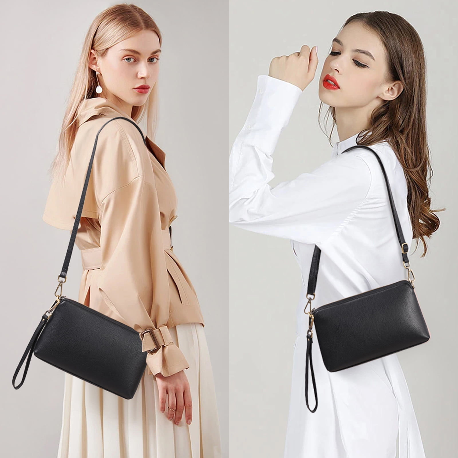 GAEKEAO Crossbody Bags for Women RFID Blocking Leather Shoulder Purse with Adjustable Strap & Top Zipper