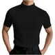 thumbnail image 2 of Camisa Elvqul Hombre Economicas Negro Manga Corta de Color Sólido Cuello Redondo, 2 of 7