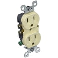thumbnail image 1 of Enchufe eléctrico Leviton 10502961, 15 amperios, 125 V, dúplex, marfil, 1 of 1