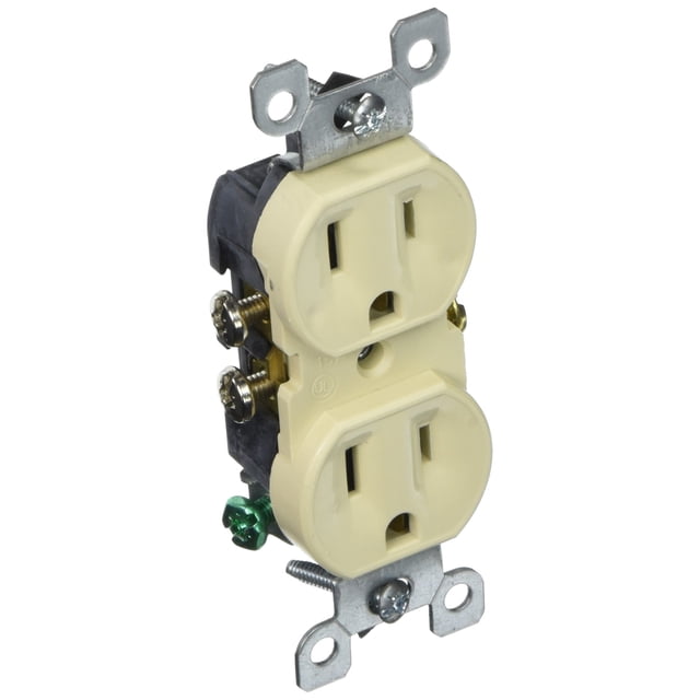 Enchufe eléctrico Leviton 10502961, 15 amperios, 125 V, dúplex, marfil