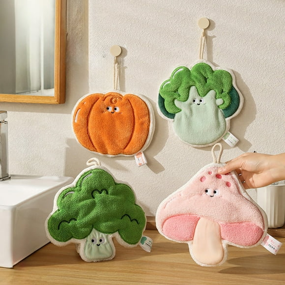Clearance! Gspmoly Hangable Fleece Hand Towel Kitchen Thick Absorbent Drying Towel Bathroom Rag Clearance