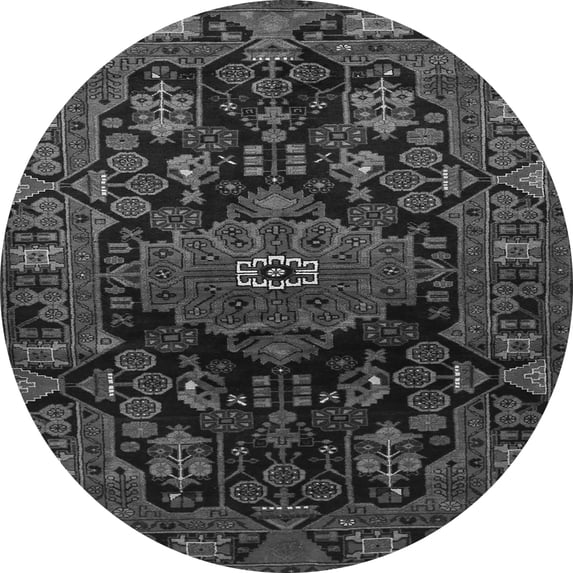 Ahgly Company Indoor Round Persian Gray Traditional Area Rugs, 3' Round