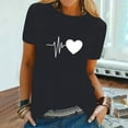 thumbnail image 5 of Bjutir Graphic Tees For Women Spring Fashion Casual Floral Print Short Sleeve T Shirt Blouse Top Black S, 5 of 6