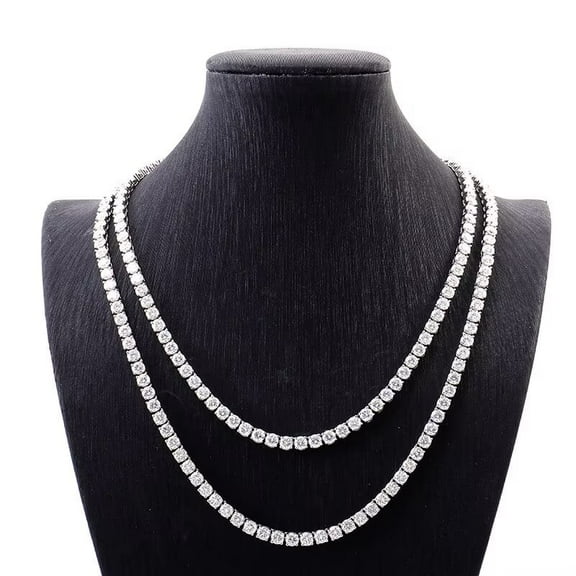Fine Chains Necklaces Moissanite Tennis Chain Necklace 925 Sterling Silverg 3mm 16 Inches