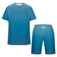 thumbnail image 5 of UVEASISHA 2 Piece Outfits for Men Gradient Print Tshirt Drawstring Sweatpant Big and Tall Summer Outfits Blue XXL, 5 of 5