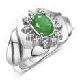 thumbnail image 5 of RYLOS Rings for Women Silver Ring with Oval 7X5MM Gemstone &  Sparkling Diamonds May Emerald Jewelry  Size 10, 5 of 7