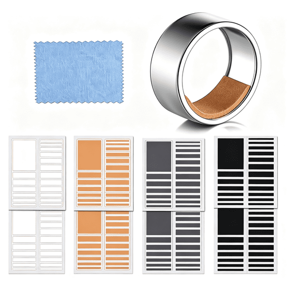 DESIGNICE 2026 New 8 Sheets/ 152 Pieces Ring Sizer Adjuster Invisible Ring Spacer Ring Guards for Women Loose Rings for Daily, Gift, Travel, Jewelry Repair, 2 Kinds of Thickness