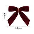 thumbnail image 3 of Velvet Christmas Bows for Christmas Garland Tree Wreath Decoration,Christmas Bows for Gift Wrapping,Christmas Tree Bows and Ribbon Decorations Crafts Wedding Tie Christmas Tree Topper Bow,Wine Red, 3 of 8