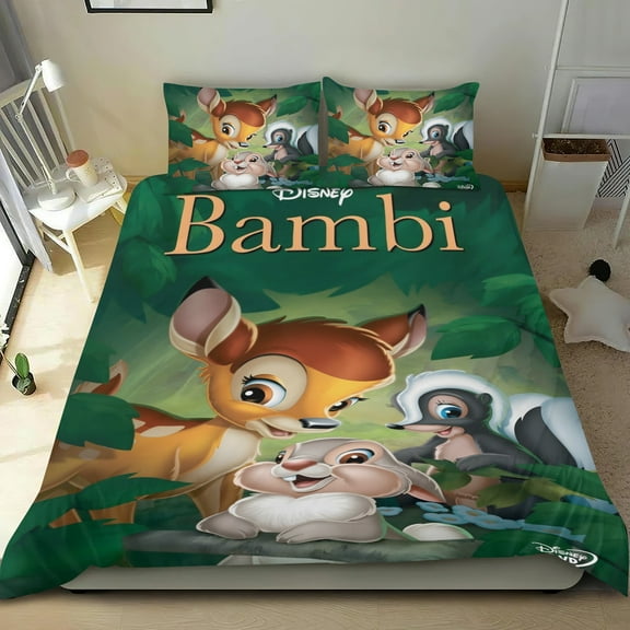 3 Piece Bedding Set For Bambi Comforter Cover Set Cute Duvet Cover Sets Super Soft Teens Kids Bedroom Gifts Twin